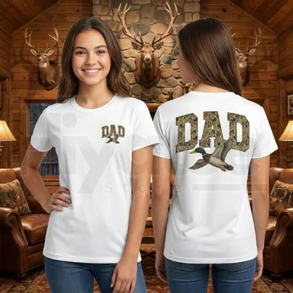"Old School Duck Dad" – Vintage Camo Southern Hunting Top - Hiyatee