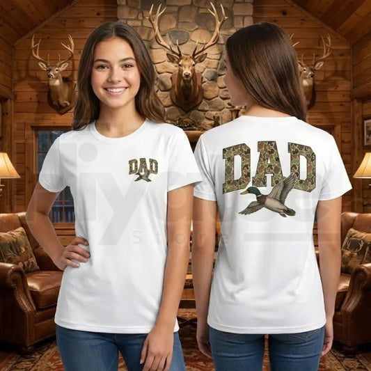 "Old School Duck Dad" – Vintage Camo Southern Hunting Top - Hiyatee