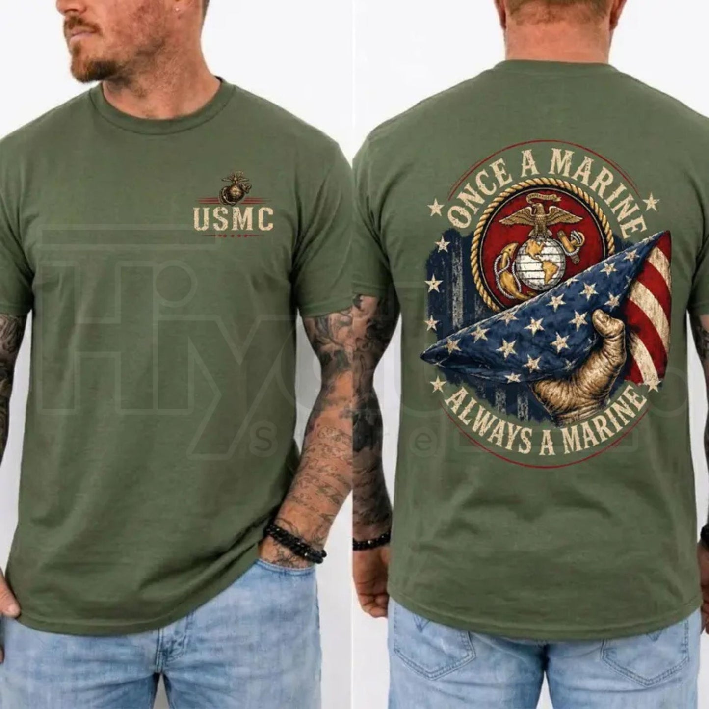 Once a Marine Always a Marine T-Shirt – USMC Veteran Patriotic Graphic Tee - Hiyatee