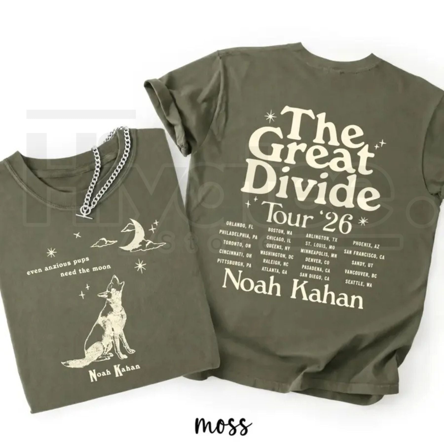 Orbiter Lyric T-Shirt Even Anxious Pups Need the Moon – Retro NK Graphic Tee, The Great Divide Tour Shirt - Hiyatee