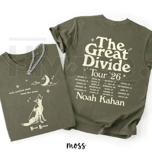 Orbiter Lyric T-Shirt Even Anxious Pups Need the Moon – Retro NK Graphic Tee, The Great Divide Tour Shirt - Hiyatee
