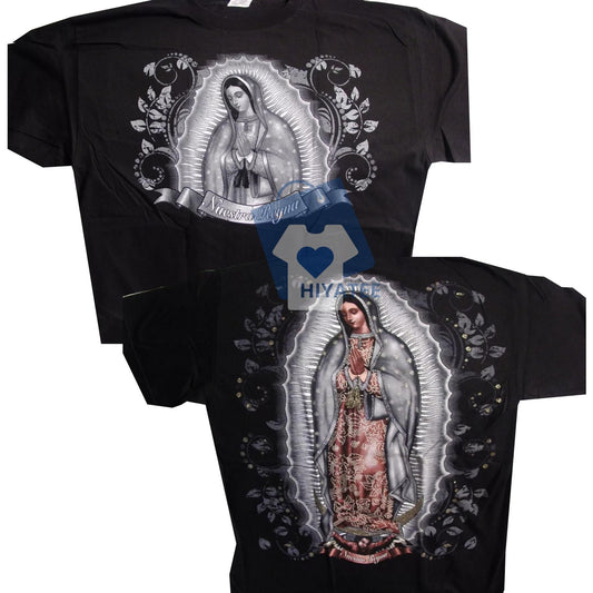 Our Lady of Guadalupe Virgin Mary Pray T-Shirt – 2-Sided Religious Tee, Thoughtful Gift for Her or Him-Hiyatee