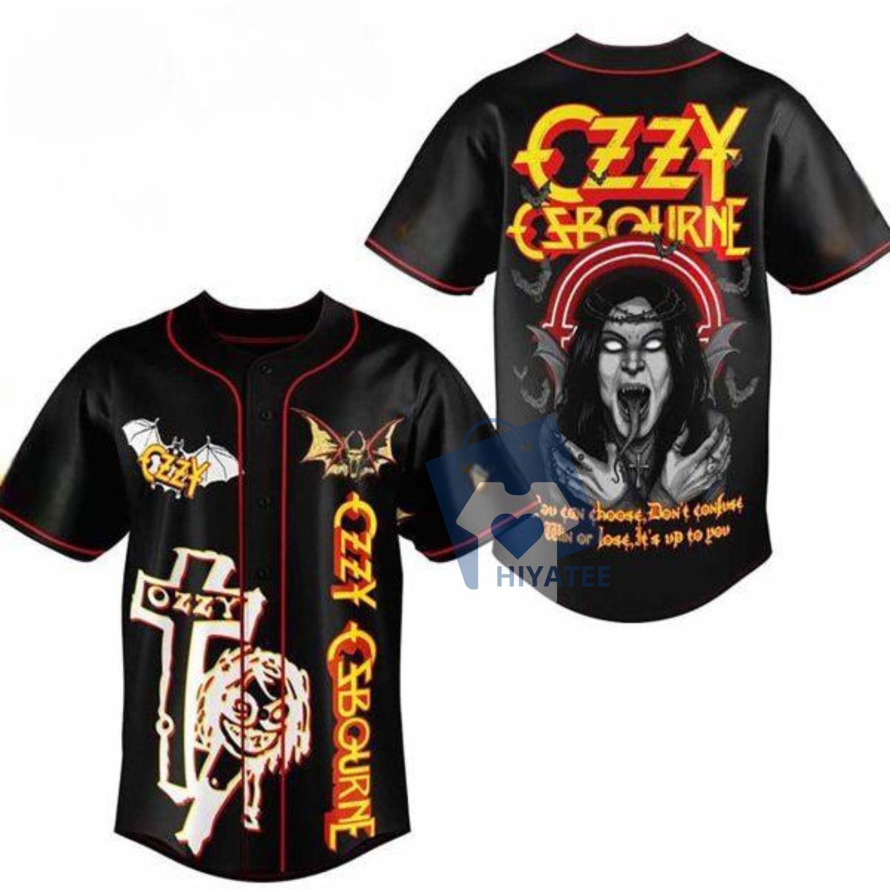 Ozzy Osbourne Baseball Jersey – Gothic Vampire Bat Rock Shirt for Metal Fans-Hiyatee