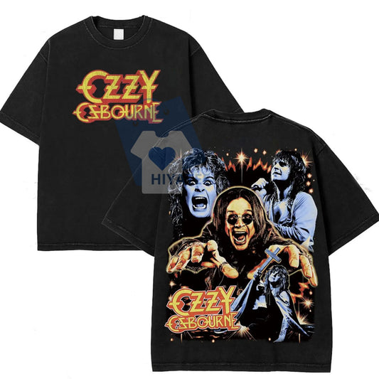 Ozzy Osbourne Memorial Shirt – Vintage Black Sabbath Acid Wash Rock Tee-Hiyatee