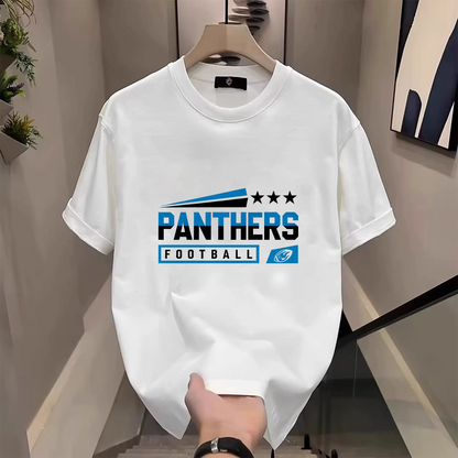 Men's Three Star Football Graphic T-Shirt – Sport Fan Game Day Crewneck Tee