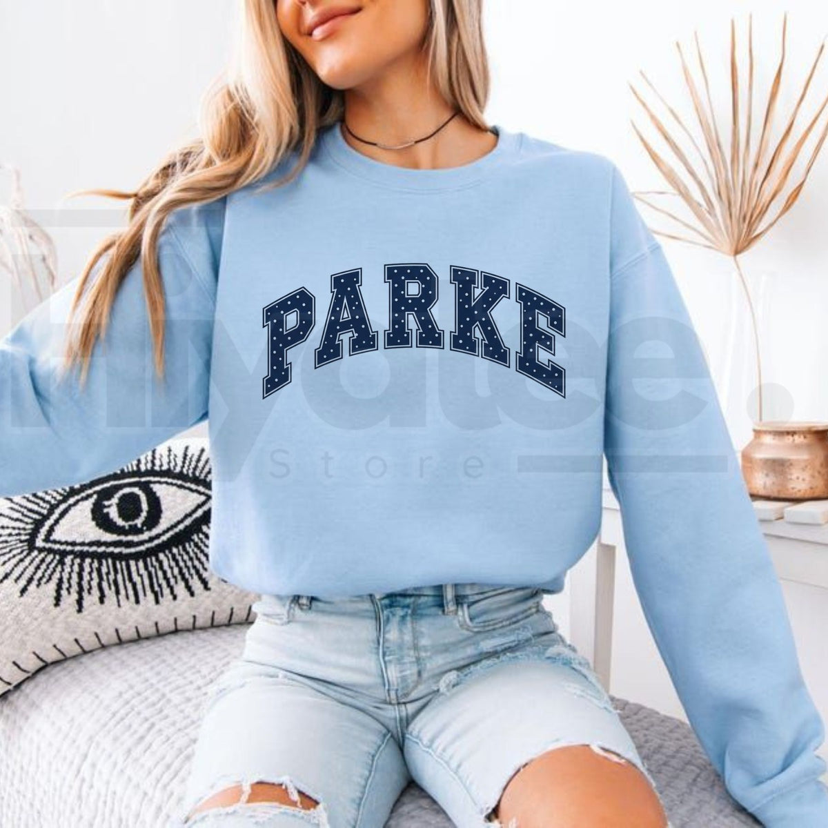 PARKE Embroidered Letter Sweatshirt – Casual Sports & Fitness Crewneck, Trendy Athletic Streetwear Pullover. - Hiyatee