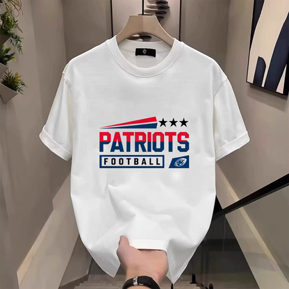 Men's Three Star Football Graphic T-Shirt – Sport Fan Game Day Crewneck Tee