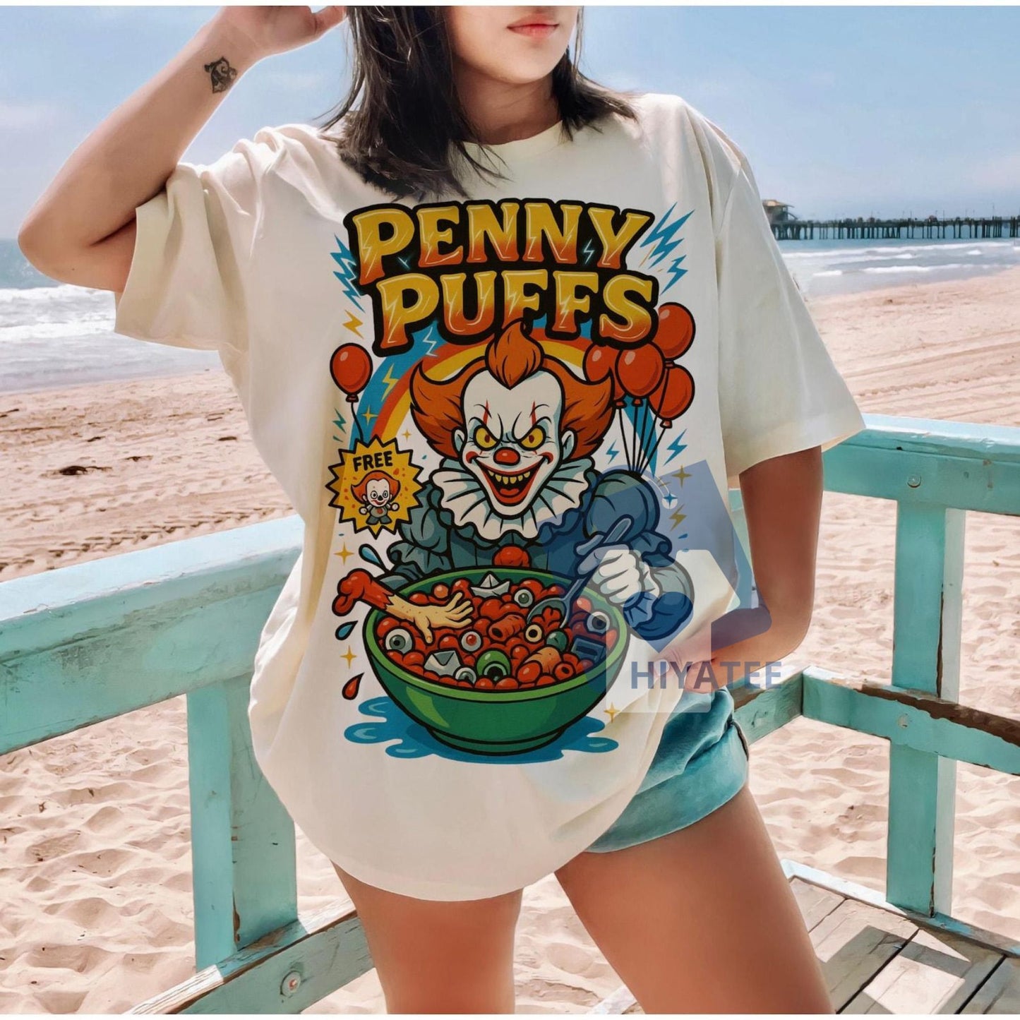 Horror Cereal T-Shirt – Spooky Breakfast Graphic Tee, Funny Killer Cereal Box Halloween Shirt