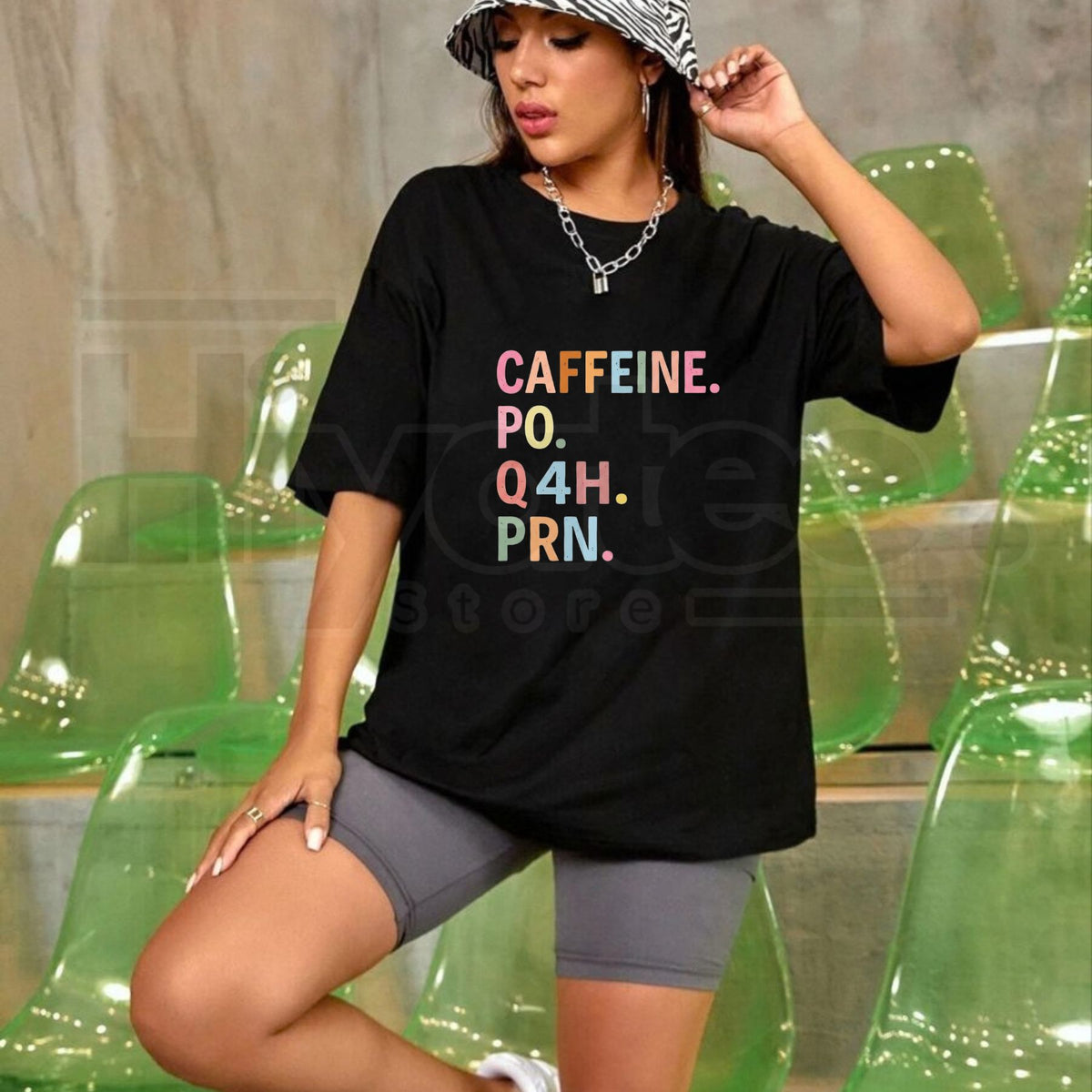 PRN Nurse T-Shirt – Caffeine PO Q4H PRN Funny Healthcare Worker Graphic Tee - Hiyatee