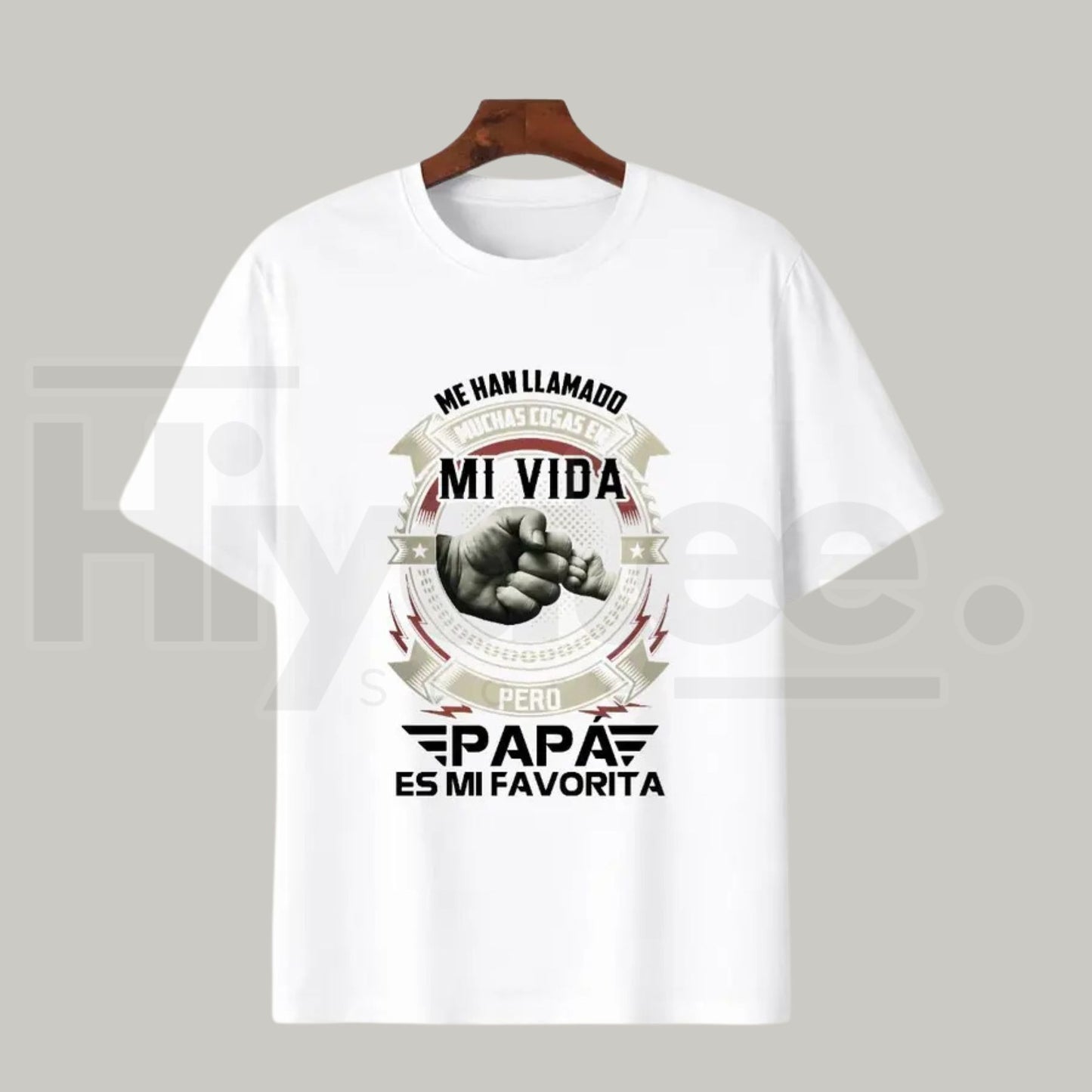 Papá Es Mi Favorito T-Shirt – Funny Spanish Father’s Day Gift Tee, Cool Fist Bump Latino Dad Shirt.. - Hiyatee