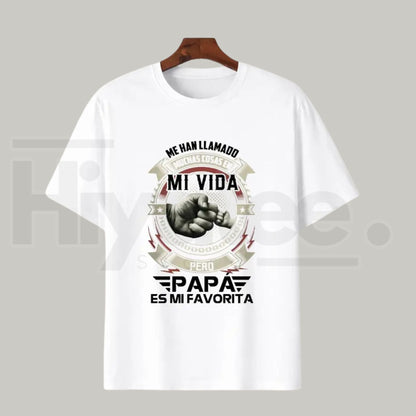 Papá Es Mi Favorito T-Shirt – Funny Spanish Father’s Day Gift Tee, Cool Fist Bump Latino Dad Shirt.. - Hiyatee