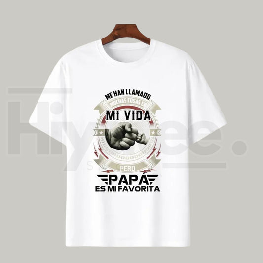 Papá Es Mi Favorito T-Shirt – Funny Spanish Father’s Day Gift Tee, Cool Fist Bump Latino Dad Shirt.. - Hiyatee