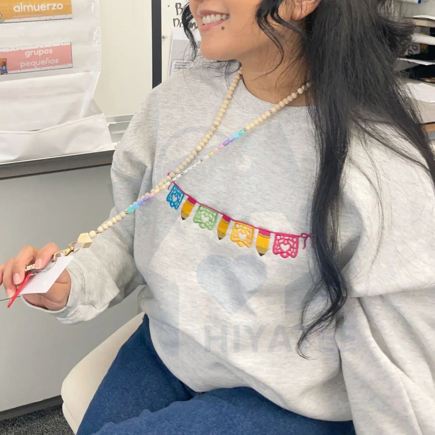 Papel Picado "Maestra Bilingüe" Sudadera Bordada – Regalo Perfecto para Consejeras y Directoras - Hiyatee