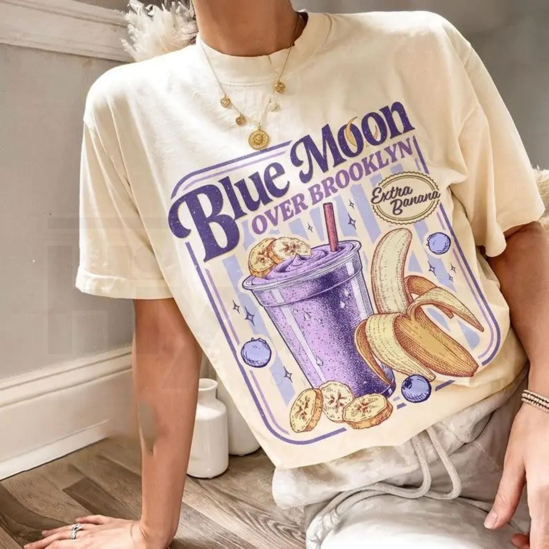 Parody Blue Moon Over Brooklyn T-Shirt – Heated Rivalry Extra Banana Smoothie Movie Tee, Romance Book Fan Shirt - Hiyatee