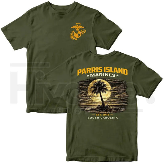 "Parris Island Heritage" – USMC Recruit Depot Pride Graphic Top - Hiyatee