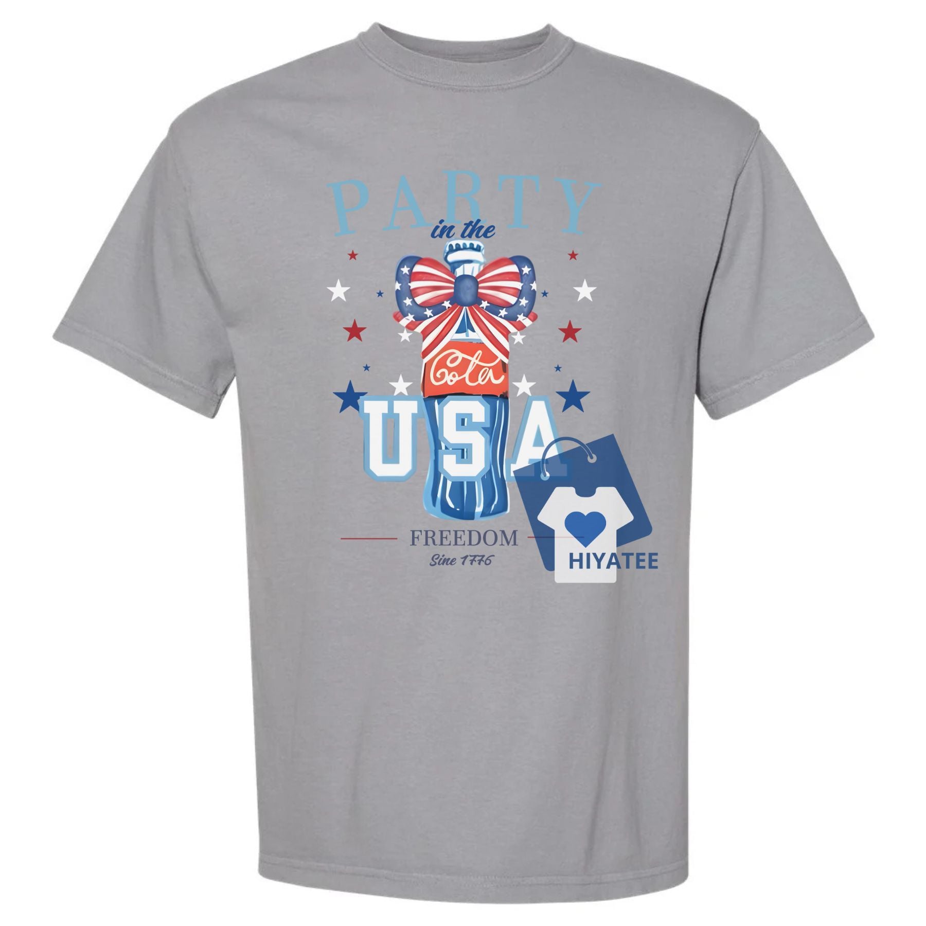 Party in the USA Cola T-Shirt – Vintage Granite Comfort Colors Tee-Hiyatee