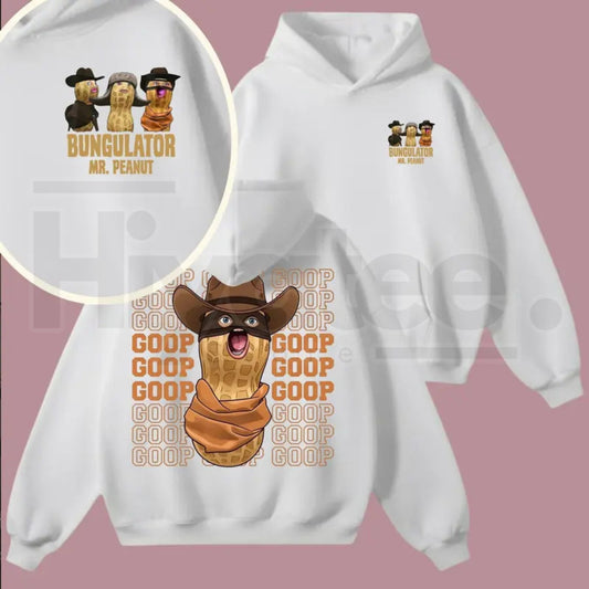 Peanut Bungulator Goop Hoodie – Funny Cowboy Peanut Graphic Pullover - Hiyatee