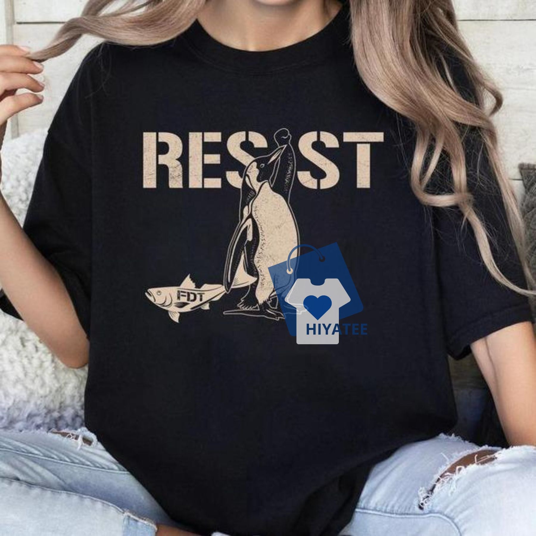 Penguins Against Tariffs Shirt – Funny Political Protest Tee-Hiyatee