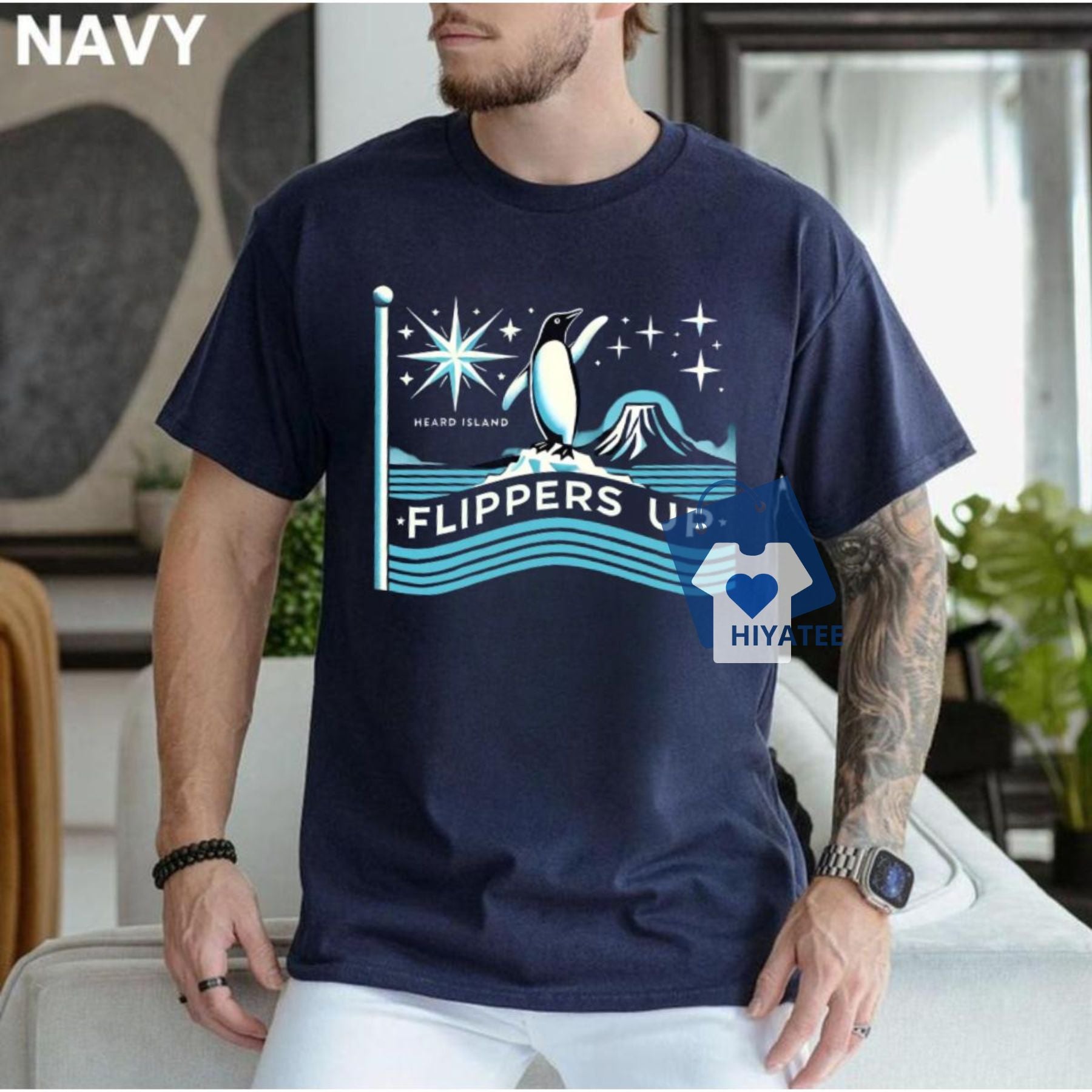 Penguins Flippers Up T-Shirt – Funny Anti-Trump Protest Tee with Subtle Message-Hiyatee