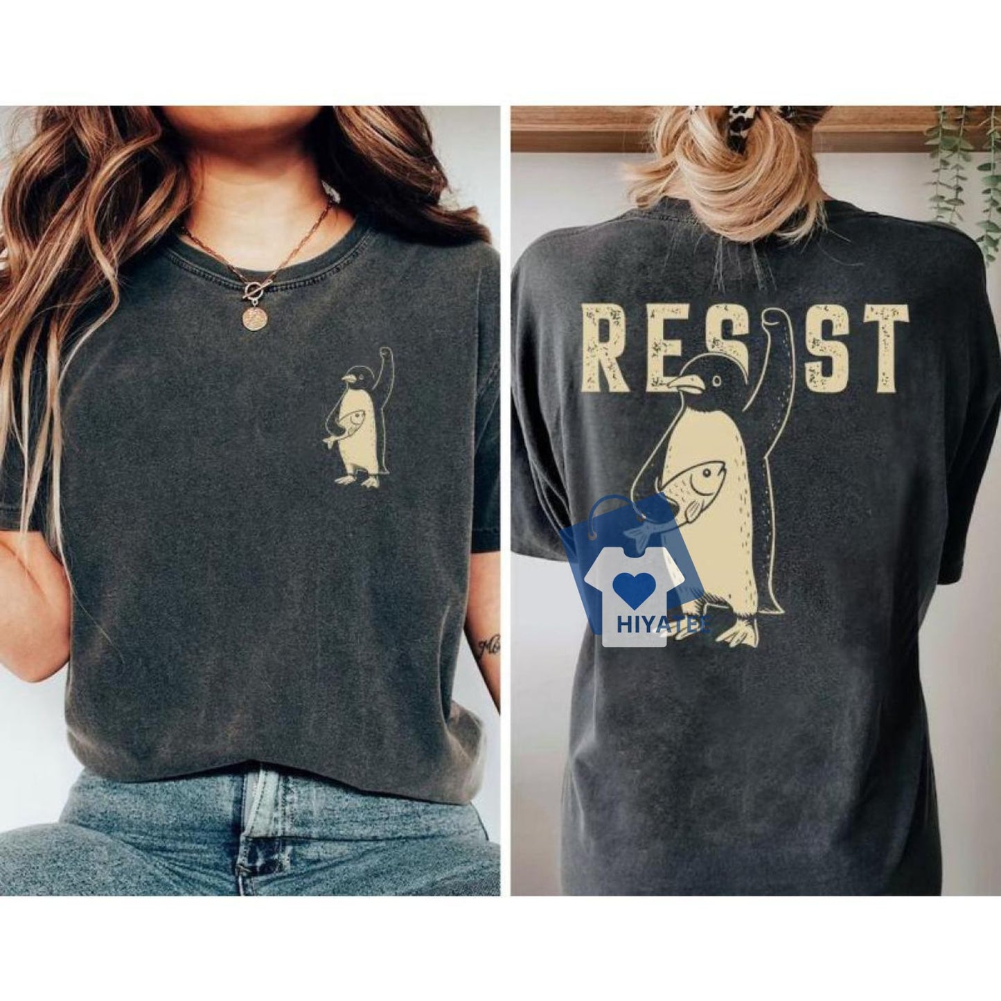 Penguins RESIST Shirt – Flippers Up for Justice!-Hiyatee