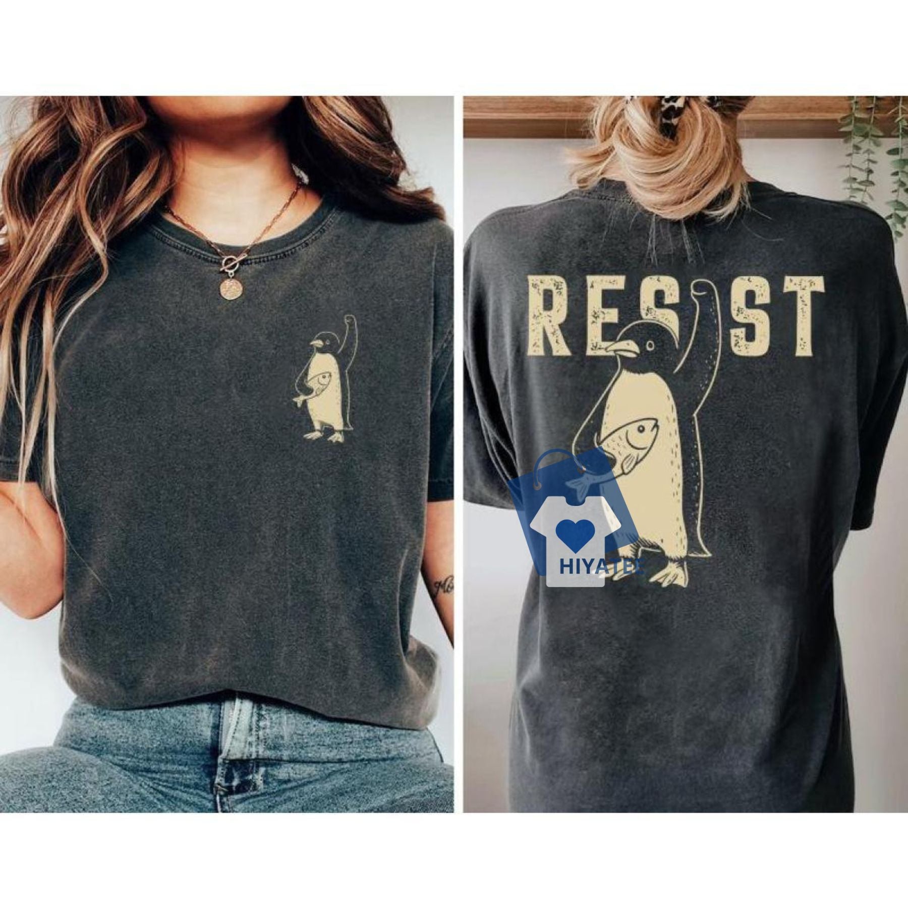 Penguins RESIST Shirt – Flippers Up for Justice!-Hiyatee