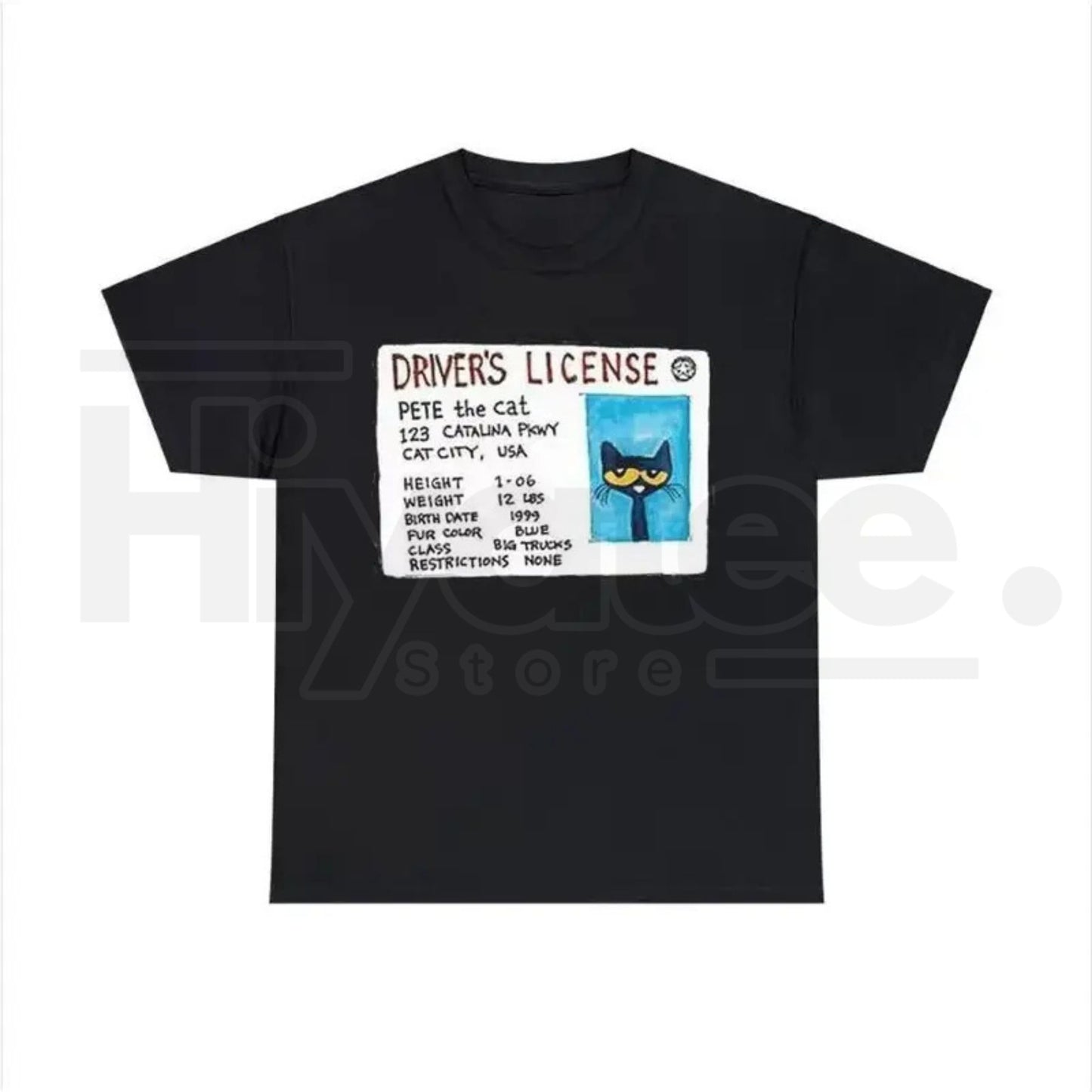 Petee The Cat Funny Driver T-Shirt – Back to School Cartoon Graphic Tee - Hiyatee