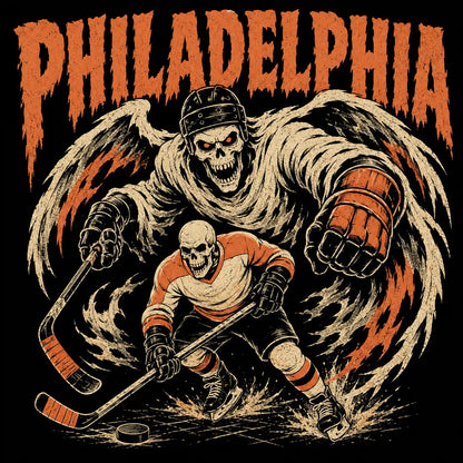 Gildan USA 32 Teams Ice Hockey Skull Vintage Sweatshirt – Classic 90s All Team Game Day Graphic Crewneck