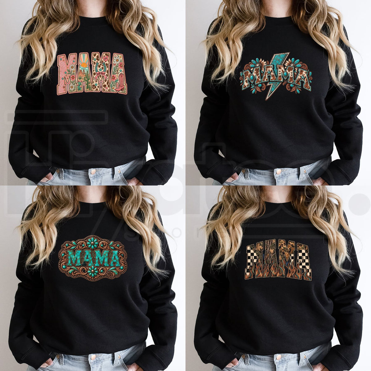 Pick Your MAMA Print Mystery Crewneck – Western Graphic Sweatshirt, Country Mama Surprise Gift - Hiyatee