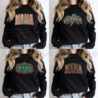 Pick Your MAMA Print Mystery Crewneck – Western Graphic Sweatshirt, Country Mama Surprise Gift - Hiyatee