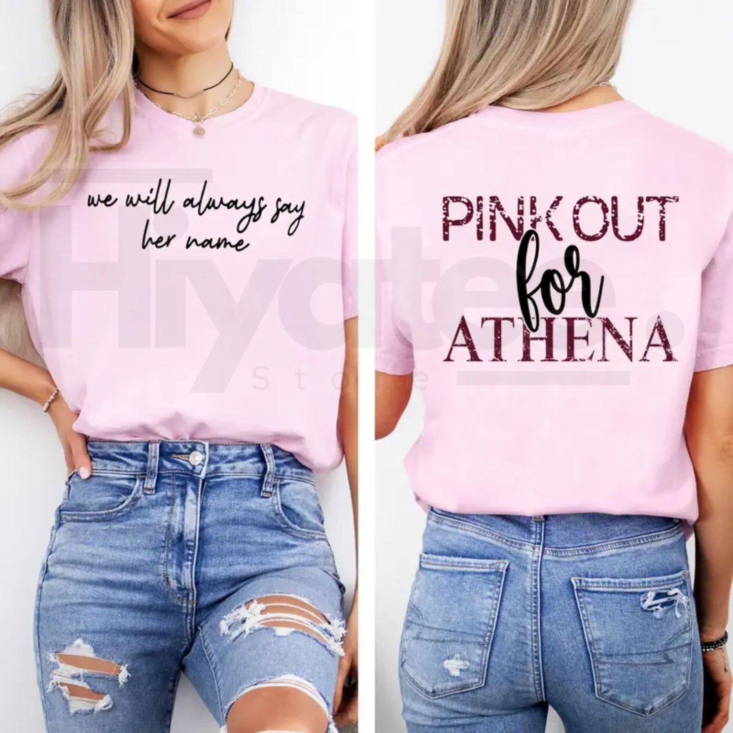 Pink Out For Athena T-Shirt – Justice For Athena Strand Memorial Shirt, Awareness Tee & Support Gift - Hiyatee