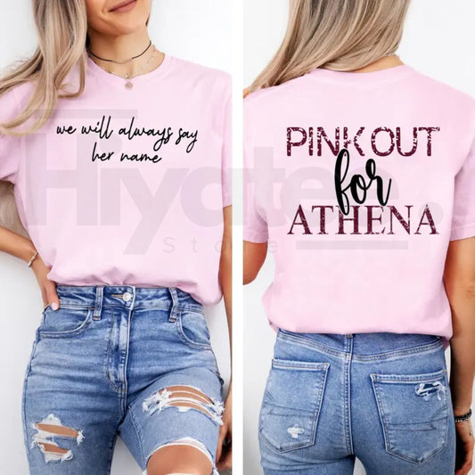 Pink Out For Athena T-Shirt – Justice For Athena Strand Memorial Shirt, Awareness Tee & Support Gift - Hiyatee