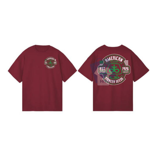 Pioneer Seeds American Made T-Shirt – 2-Sided Agriculture Tee, Oversized Fit for Farmers - Hiyatee