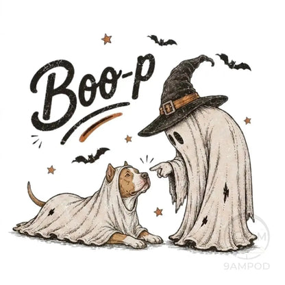 Funny Halloween Dog Mom Boo-p Ghost Dog Comfort Colors Tee