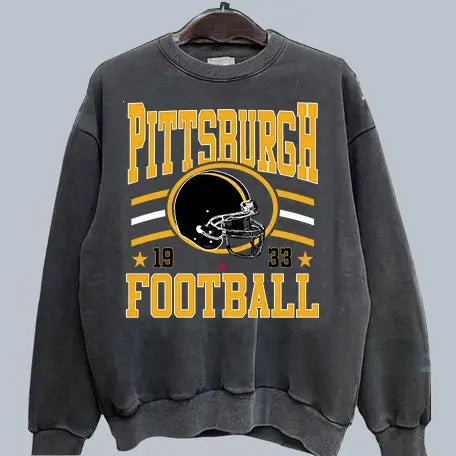 Vintage Team Football Oversized 90s Dark Heather Sweatshirt Retro Sport Tee