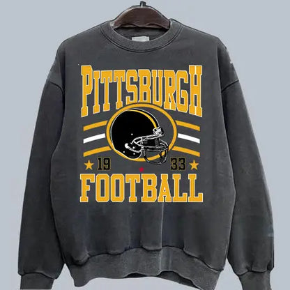 Vintage Team Football Oversized 90s Dark Heather Sweatshirt Retro Sport Tee
