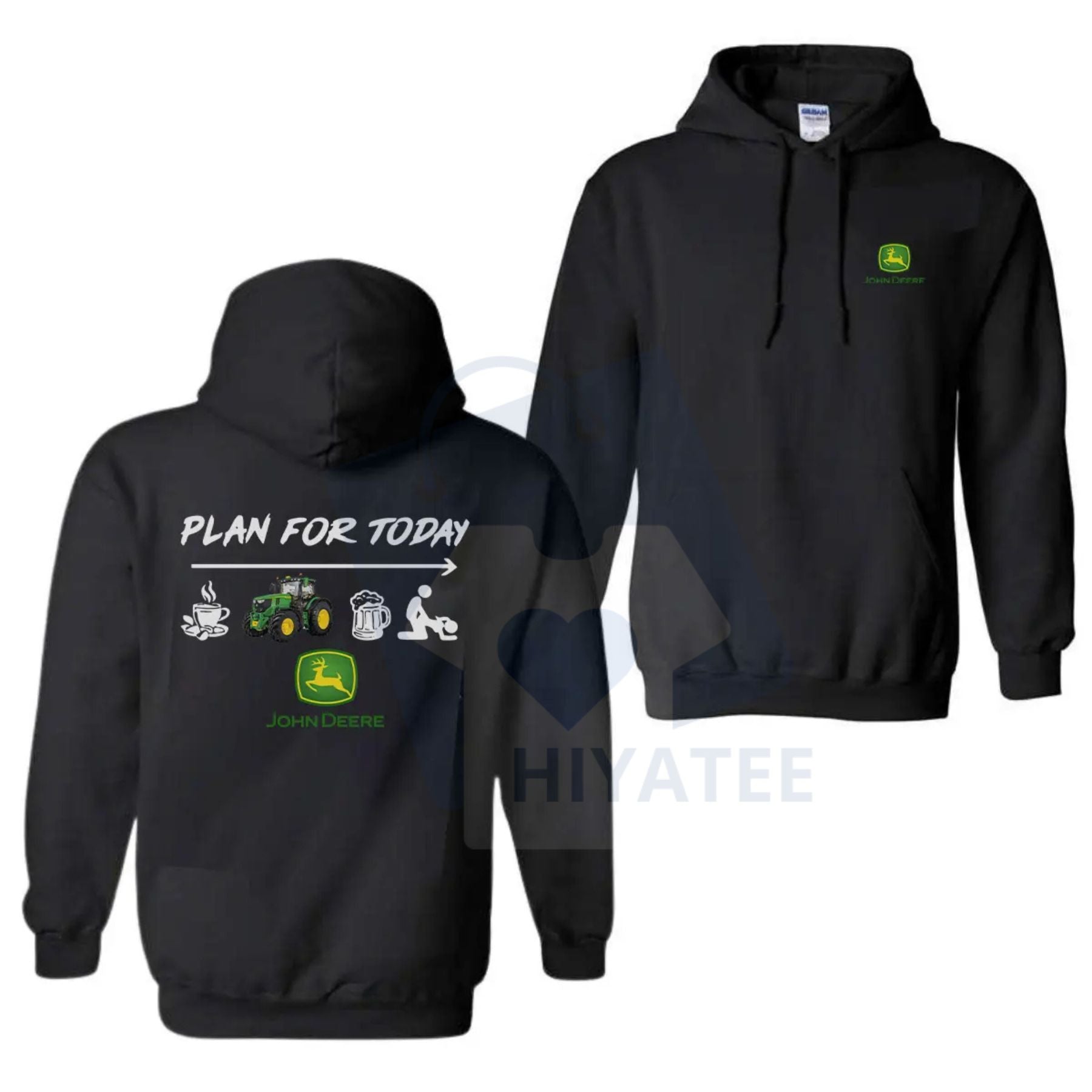 "Plan For Today: Tractor" Funny Farmer Hoodie – Farm Life Pullover - Hiyatee