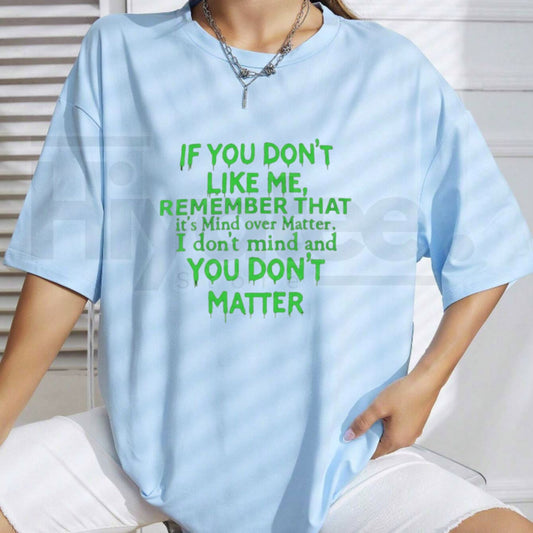 Plus Size Women’s Mind Over Matter T-Shirt – Inspirational Quote Graphic Tee, Casual Cotton Shirt - Hiyatee