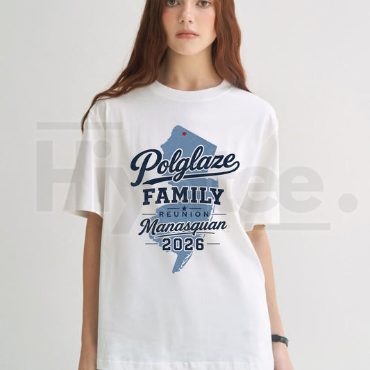 Polglaze Family Reunion Manasquan 2026 T-Shirt – Custom Vacation Keepsake Tee - Hiyatee