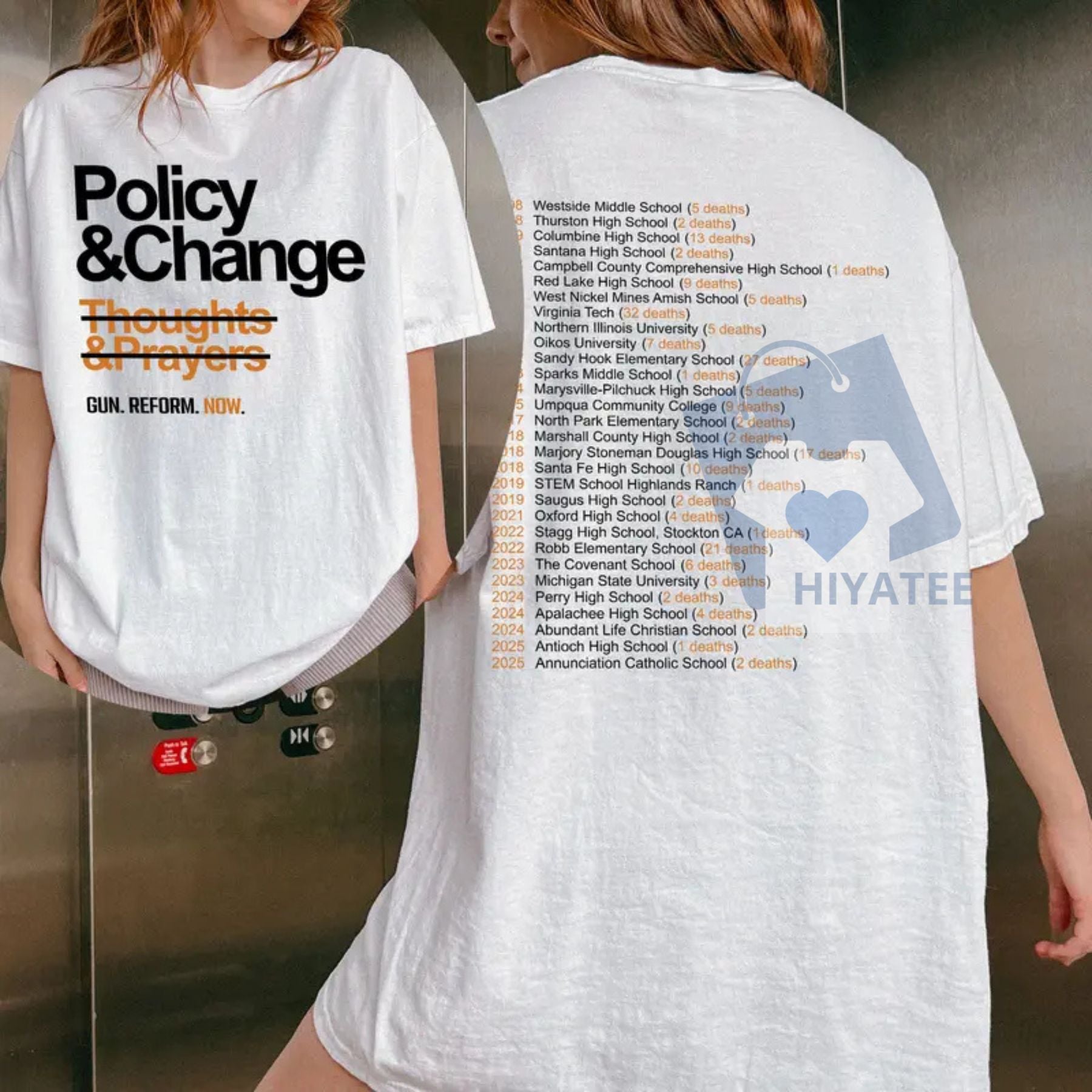"Policy and Change" Gun Reform T-Shirt – Anti-Gun Slogan Tee, Activist Apparel - Hiyatee