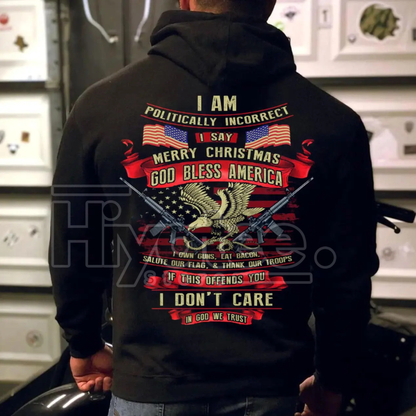 Politically Incorrect Merry Christmas Hoodie - Hiyatee