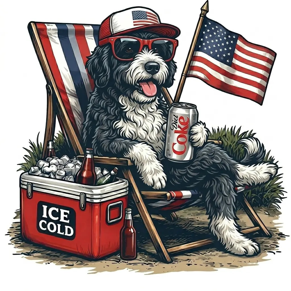 Comfort Colors® Funny 4th of July Dog Shirt – Retro Labrador Diet Coke Patriotic Tee