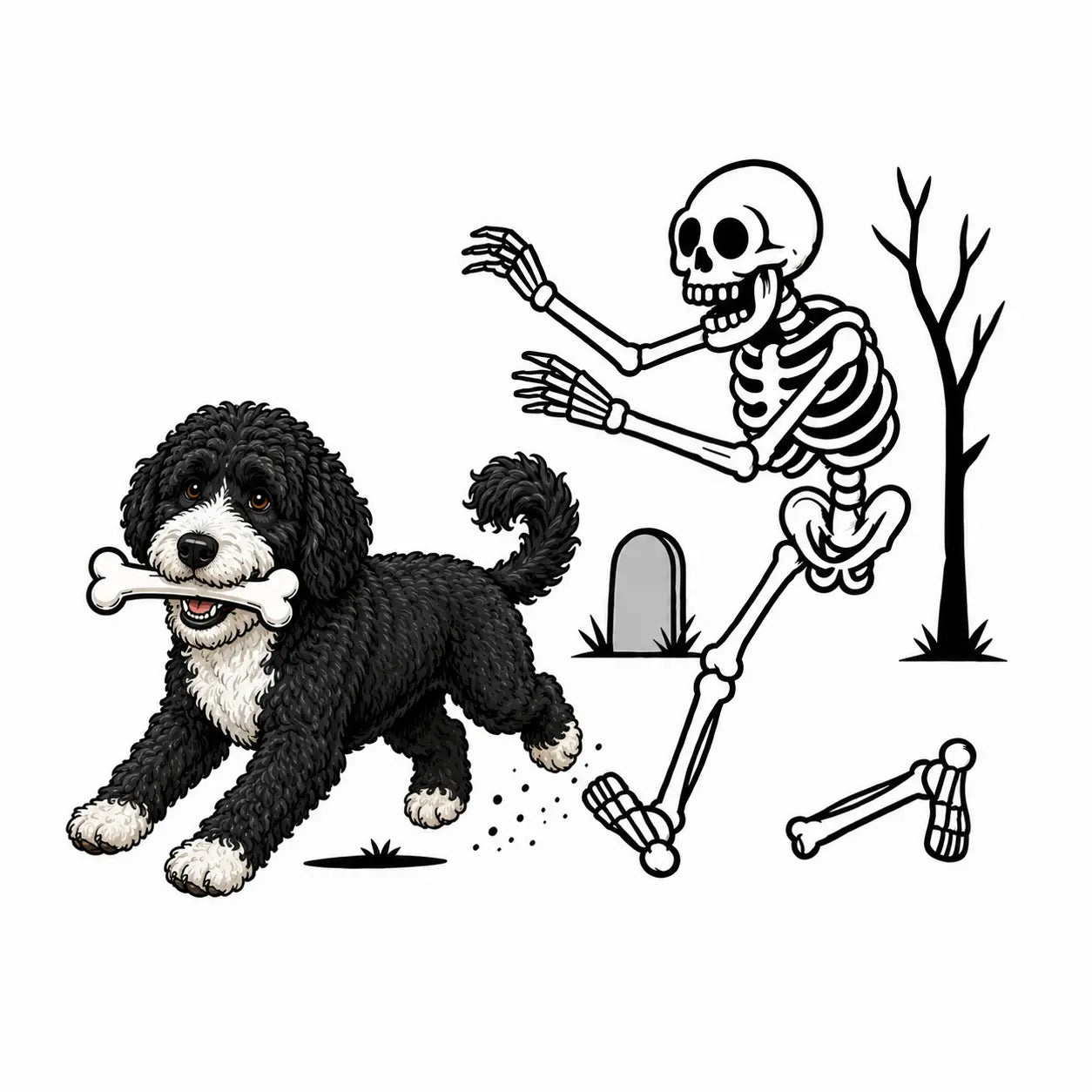 Comfort Colors 50+ Dog Breeds Halloween Skeleton Tee
