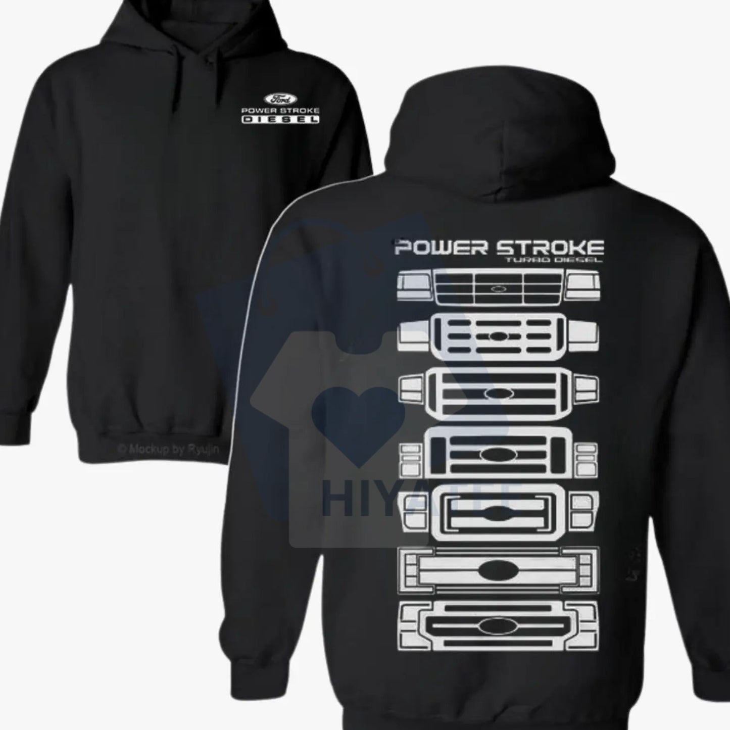 Power Stroke Evolution 2-Sided Hoodie – Car Parts Graphic Pullover - Hiyatee