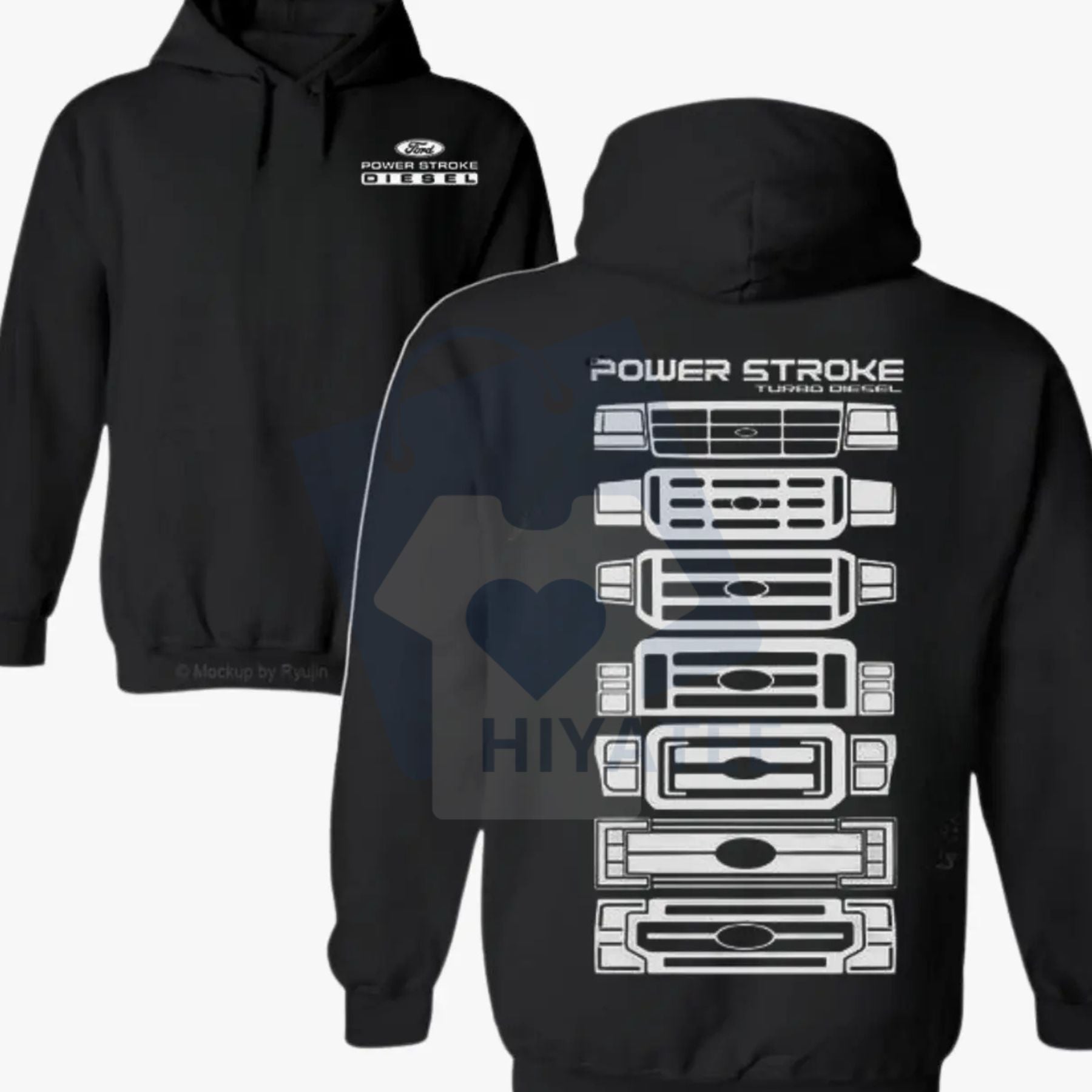 Power Stroke Evolution 2-Sided Hoodie – Car Parts Graphic Pullover - Hiyatee