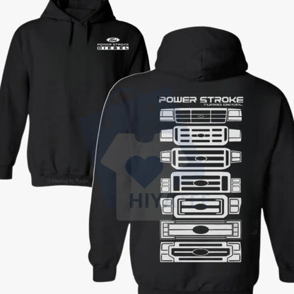 Power Stroke Evolution 2-Sided Hoodie – Car Parts Graphic Pullover - Hiyatee