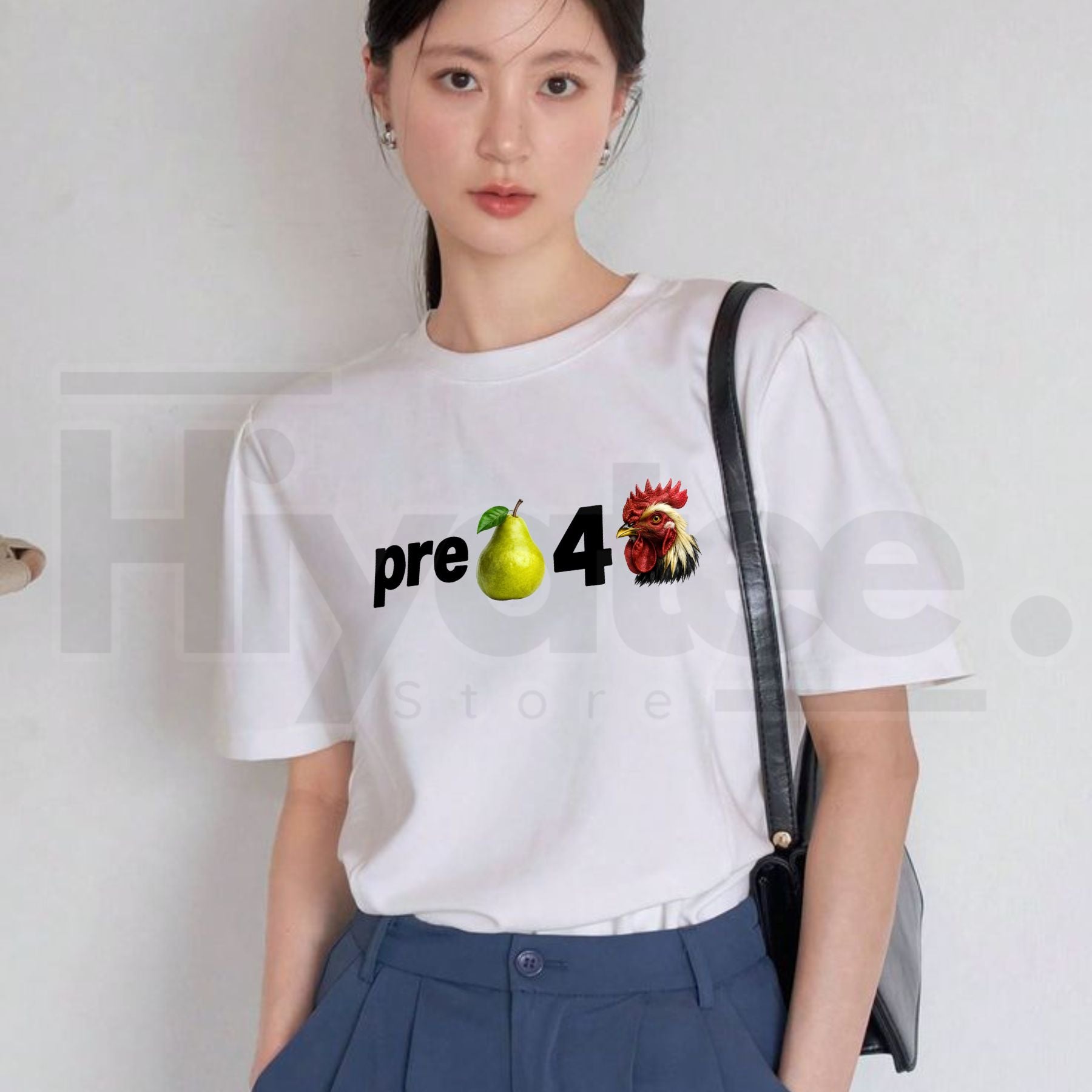 Pre Pear 4 Chicken T-Shirt – Funny Pun Foodie Graphic Tee - Hiyatee
