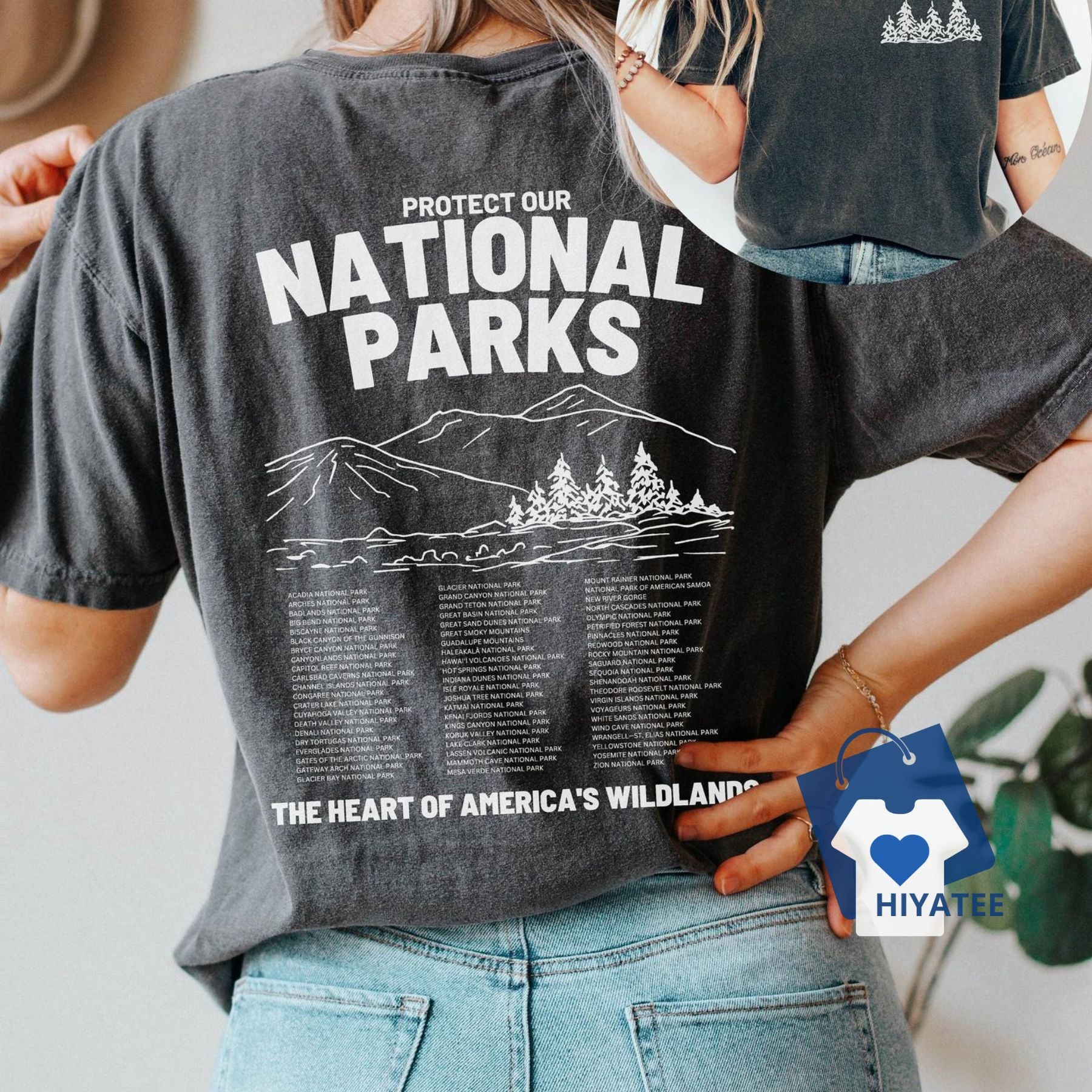 Protect National Parks Retro T-Shirt-Hiyatee