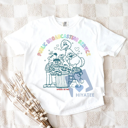 Public Broadcasting Service T-Shirt – 70s 80s Retro PBS Logo Tee, Classic TV Fan Shirt, Save PBS Protest Tee, Vintage Nostalgia Unisex Top-Hiyatee