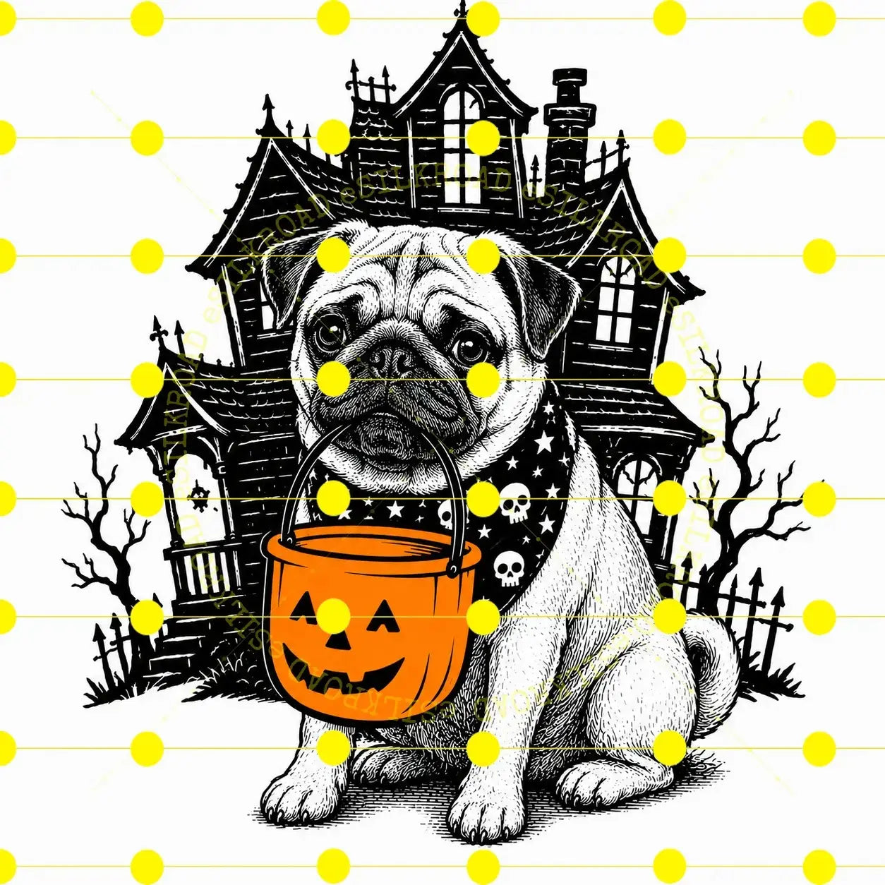 Comfort Colors 50 Dog Breeds Halloween T-Shirt Moss Pumpkin Candy Bucket Tee