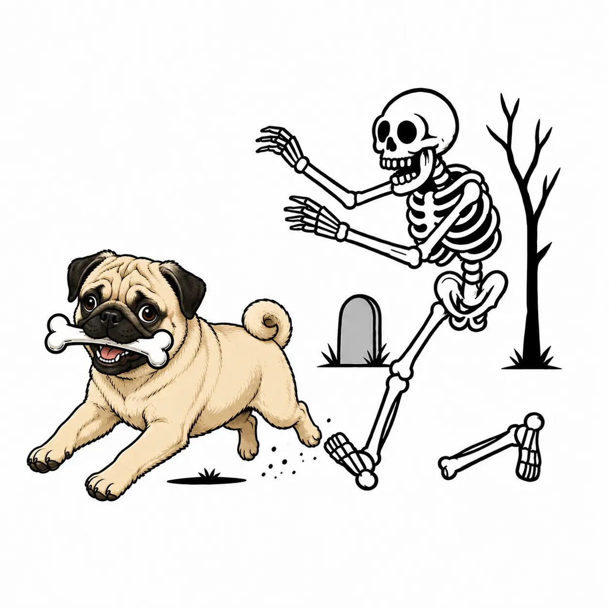 Comfort Colors 50+ Dog Breeds Halloween Skeleton Tee